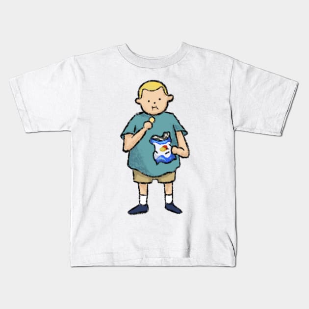 Bobby Potato Chip Hill Kids T-Shirt by tan-trundell